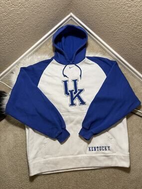 Vintage Nike University Of Kentucky Center Swoosh Hoodie Pullover Size Large